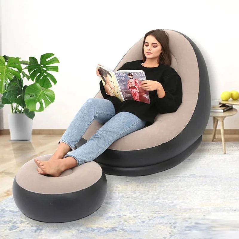🛋️✨ 2PCS Portable Inflatable Sofa Chair with Air Pump