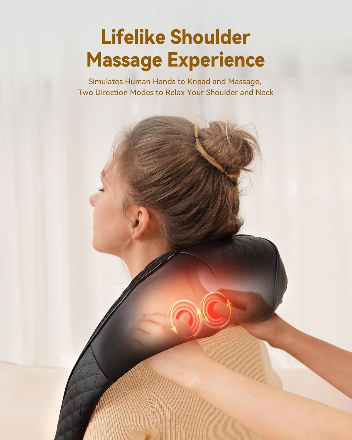 Neck, Back and Shoulder Massager with Heat, Deep Tissue 4D Kneading Massage Pillow for Shoulder