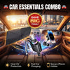 🚗 Ultimate Car Essentials Combo – Sunshade, Fast Charger & Phone Holder 🔥