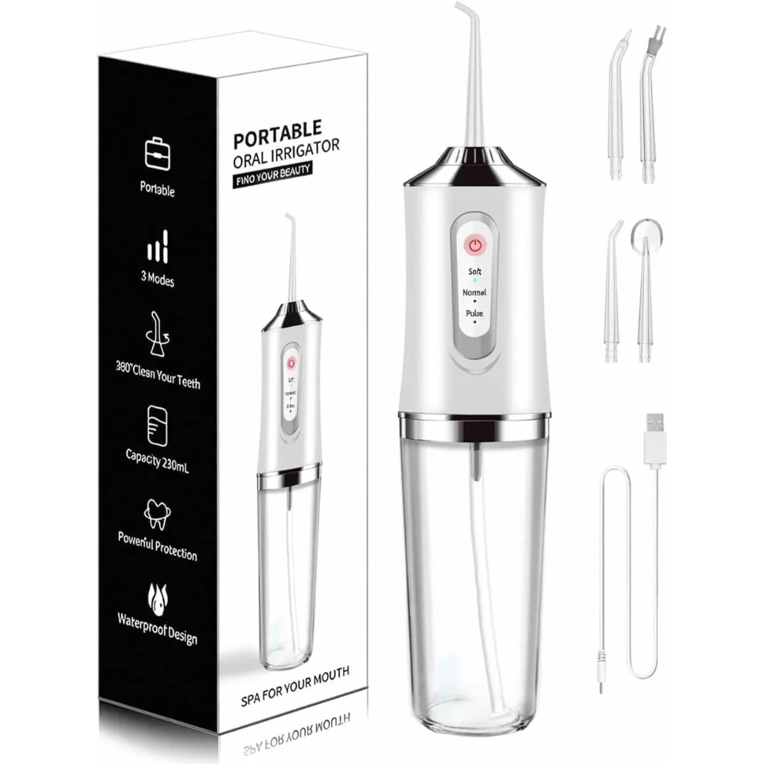 Water-Flosser-Cordless-Teeth-Cleaner Water Dental Flosser with 3 Modes 4 Jets Rechargeable
