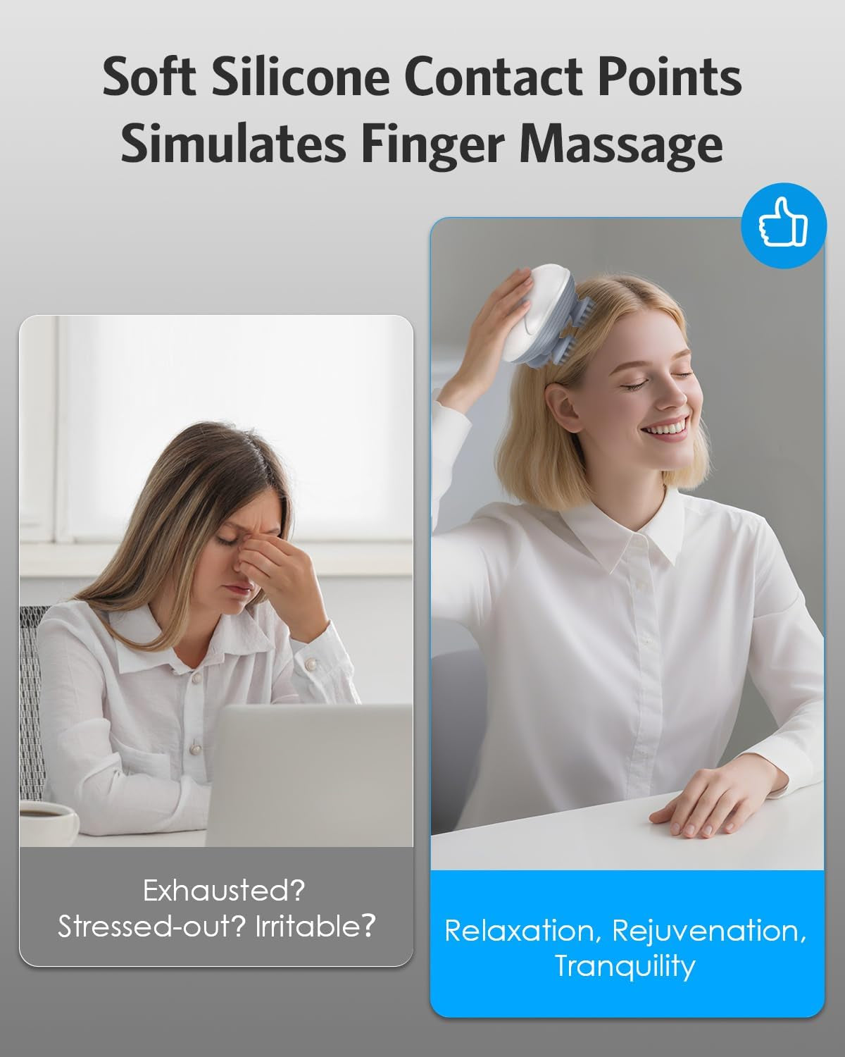 Upgraded Electric Scalp Massager, Portable Head Massager with Kneading 96 Massage Nodes,