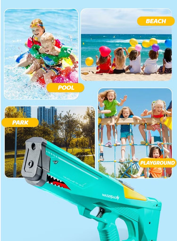 🔫 Electric Water Gun with LED Lights & 10m Range