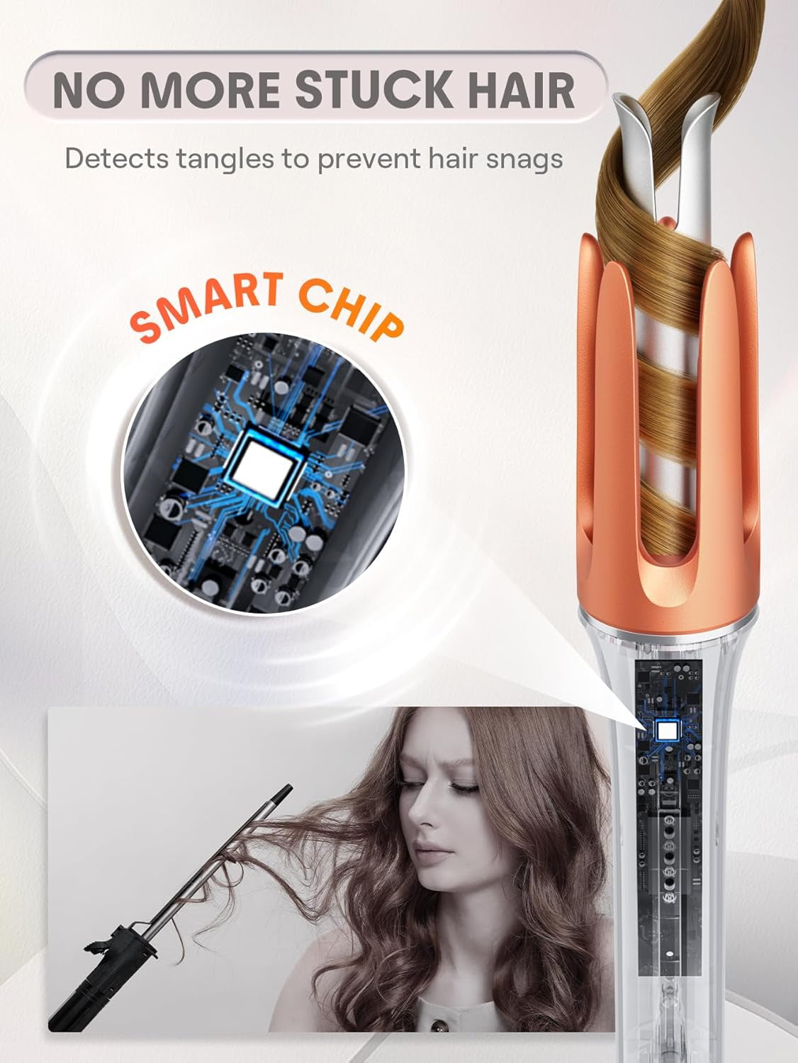 Automatic Curling Iron 1 1/4 Inch with 3 Temperatures Fast Heating, 2-Way Rotation