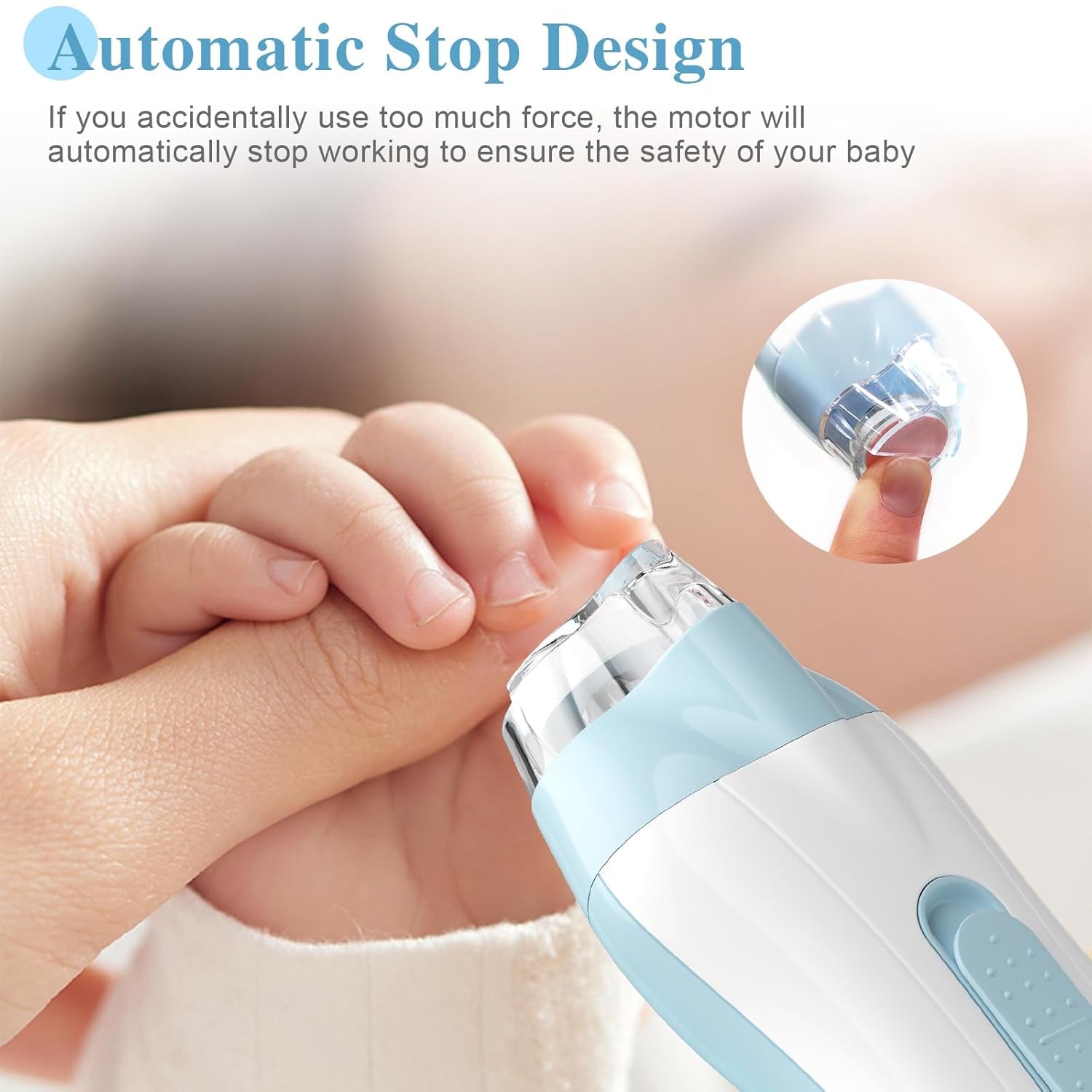 Electric Baby Nail Trimmer ,Usb Charging 15 in 1 Nail Clippers Kit with Dust Cover LED Light,