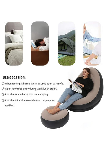 2PCS Portable Inflatable Sofa Chair with Air Pump