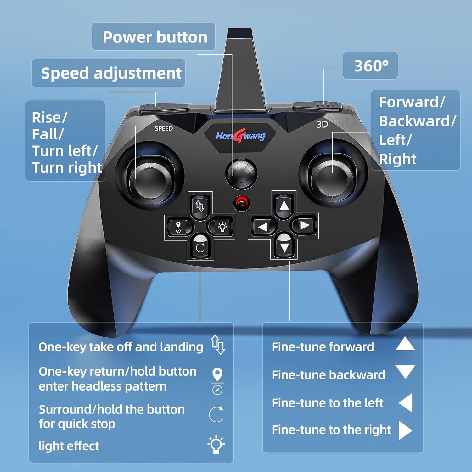 Foam Remote Control Airplane for Kids 8-12, 2.4 Ghz RC Plane with Colorful Lights, 360° Flips & Stunt Roll, 