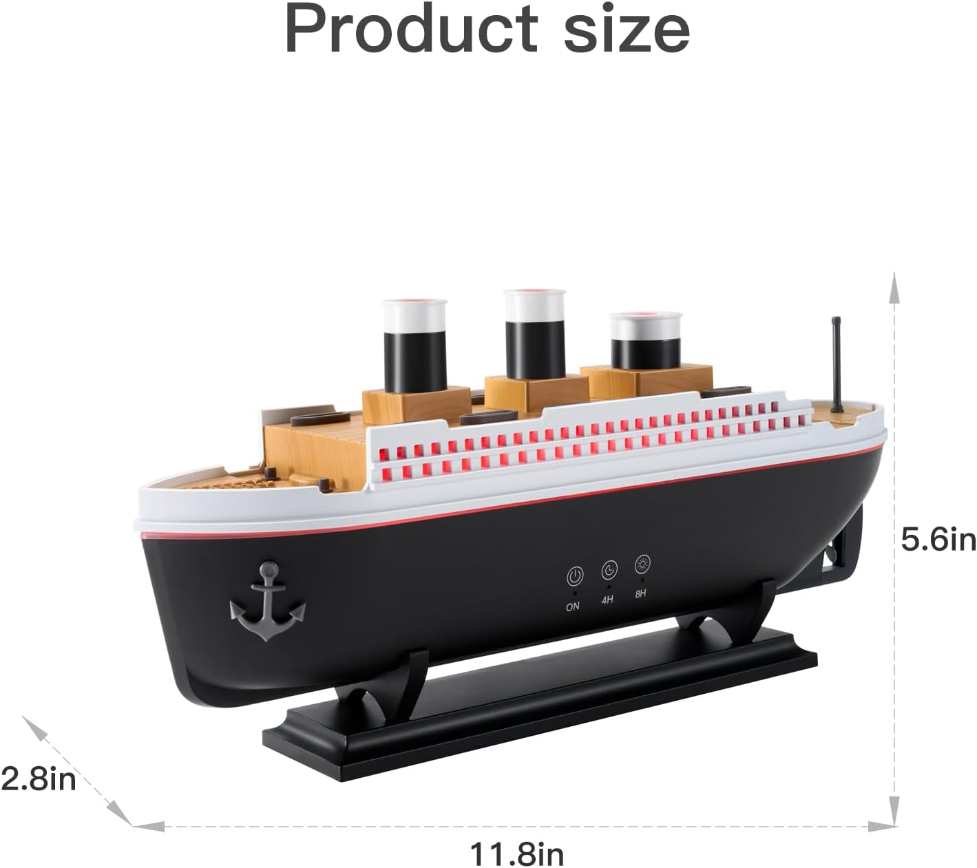 Titanic Essential Oil Diffuser Cool Mist Ultrasonic Aroma Aromatherapy Humidifier (Black White)