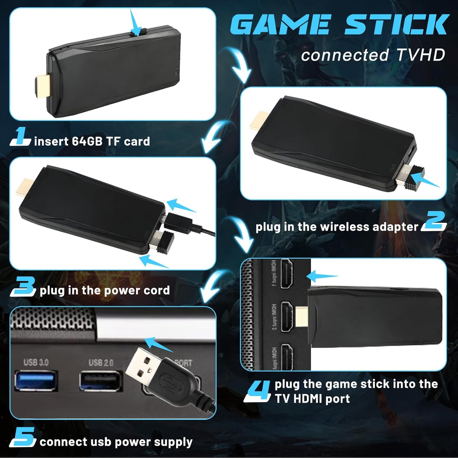 M8 PRO Wireless Game Console - Retro Gaming Consoles with Built in Classic Games, 9 Classic Emulators