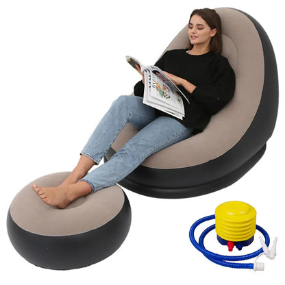 2PCS Portable Inflatable Sofa Chair with Air Pump