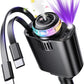 🚗✨5 in 1 Retractable Fast Car Charger with Starlight & Aromatherapy
