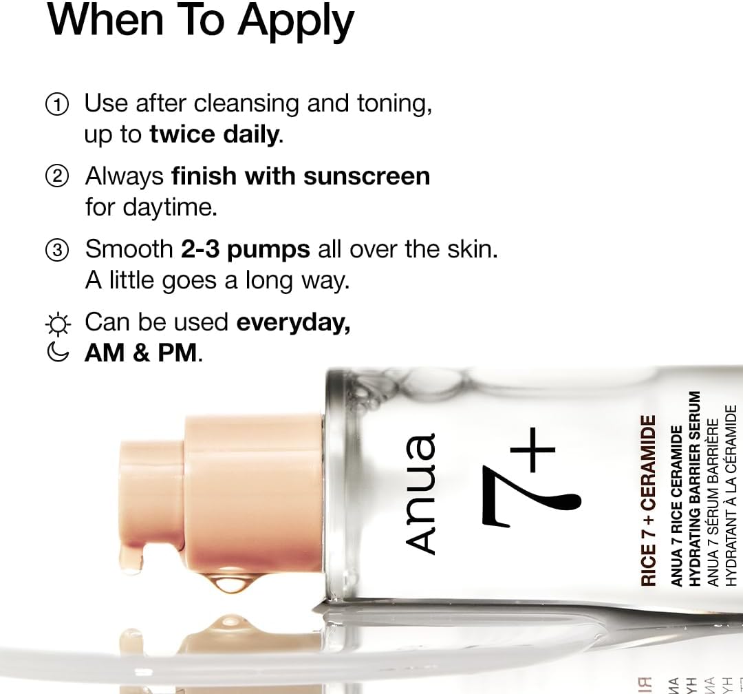 🌾 ANUA Rice Ceramide 7 Hydrating Barrier Serum (50ml / 1.69 fl. oz)