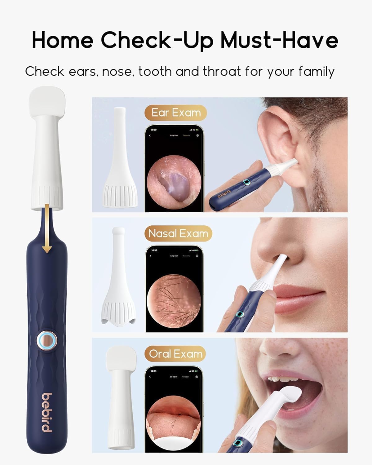 Bebird Ear Wax Removal Tool Camera & Light, Ear Cleaner with Flexible Ear Camera Otoscope