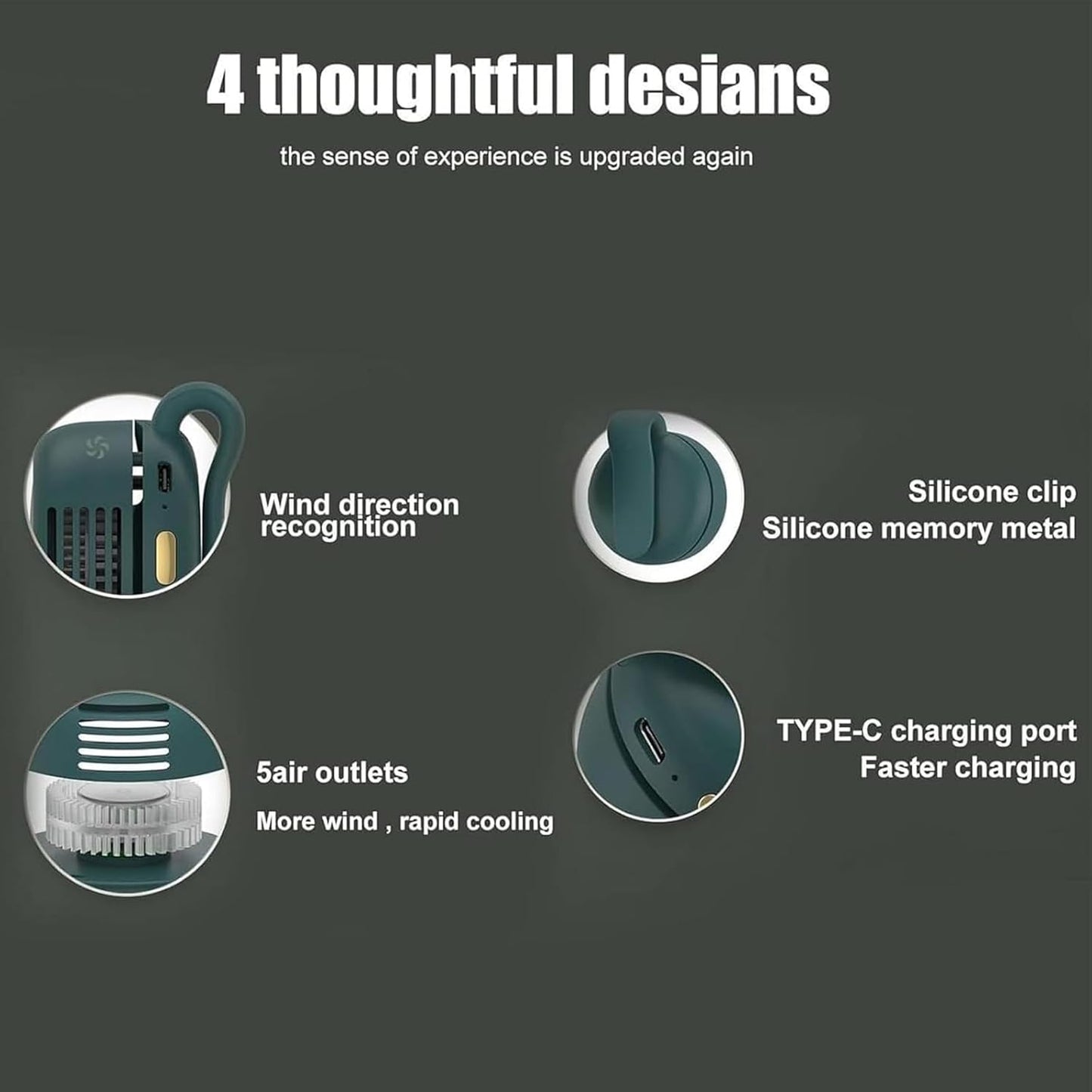 ❄️ Portable Mini Bladeless Fan – Silent USB Clip Cooling 💨