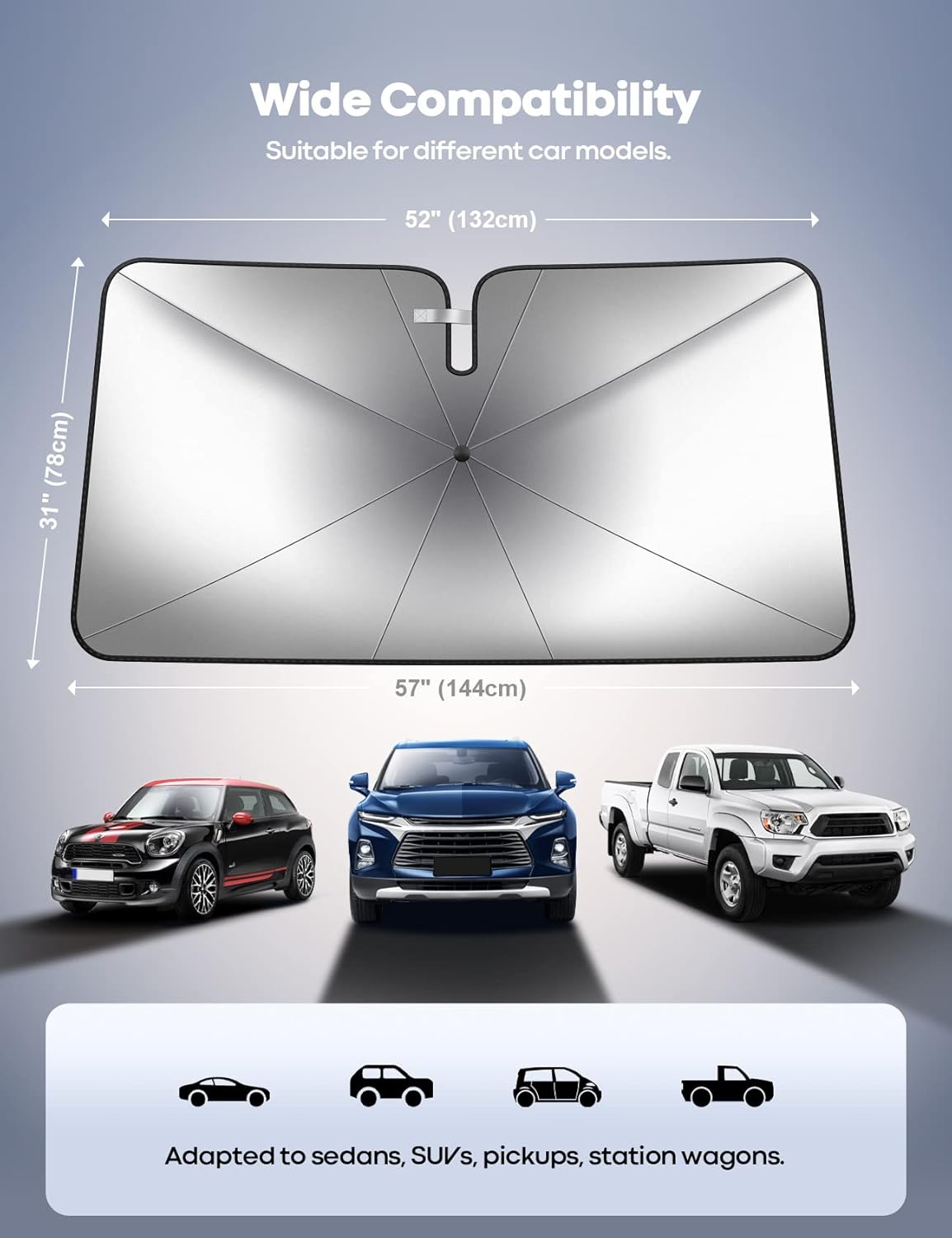 ☂️ Car Windshield Sunshade Umbrella – UV Heat Protection 🚗