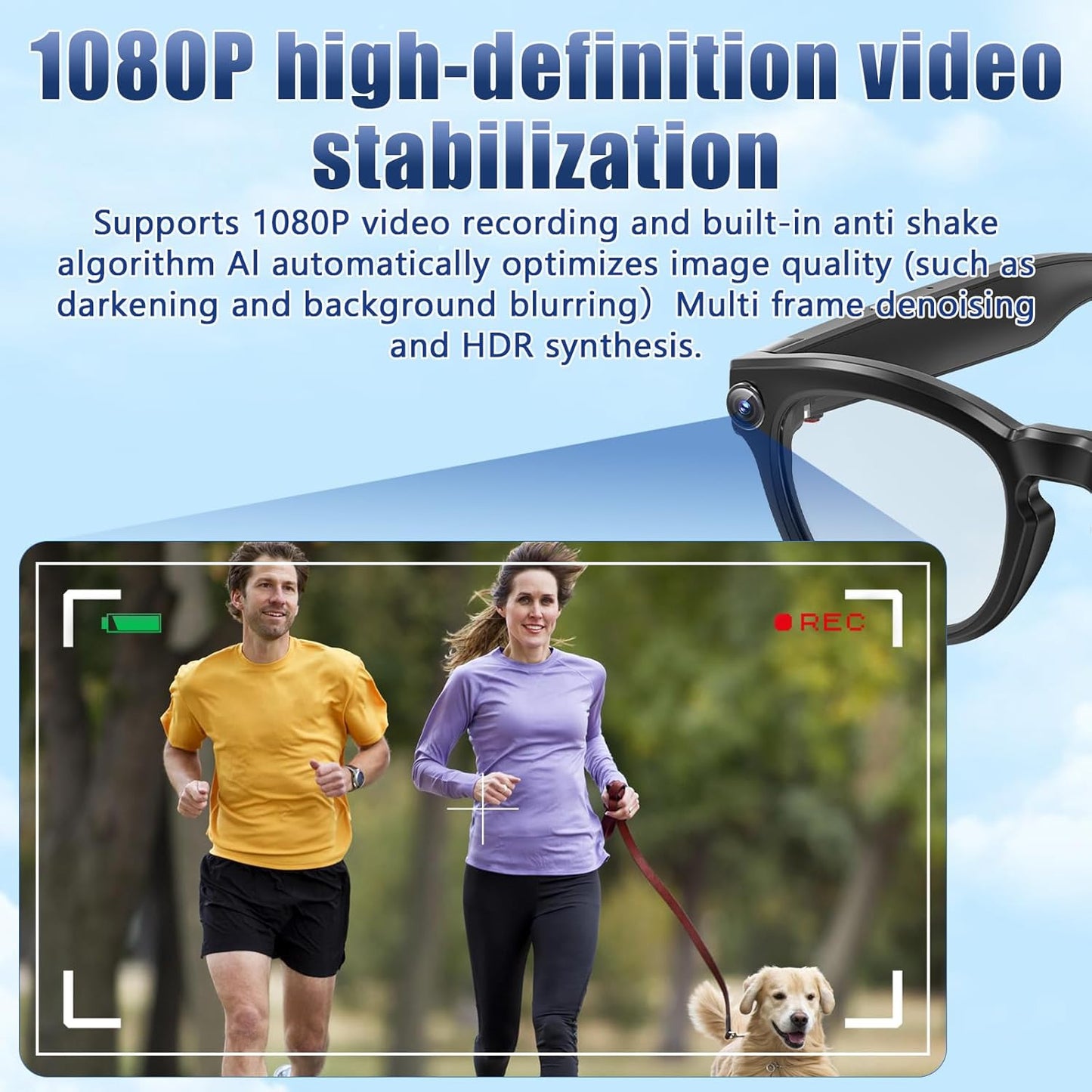 AI Smart Glasses with Camera 2000W AI Real-Time Translation, Bluetooth Audio – Smart Glasses with Camera, ( M01 Pro)