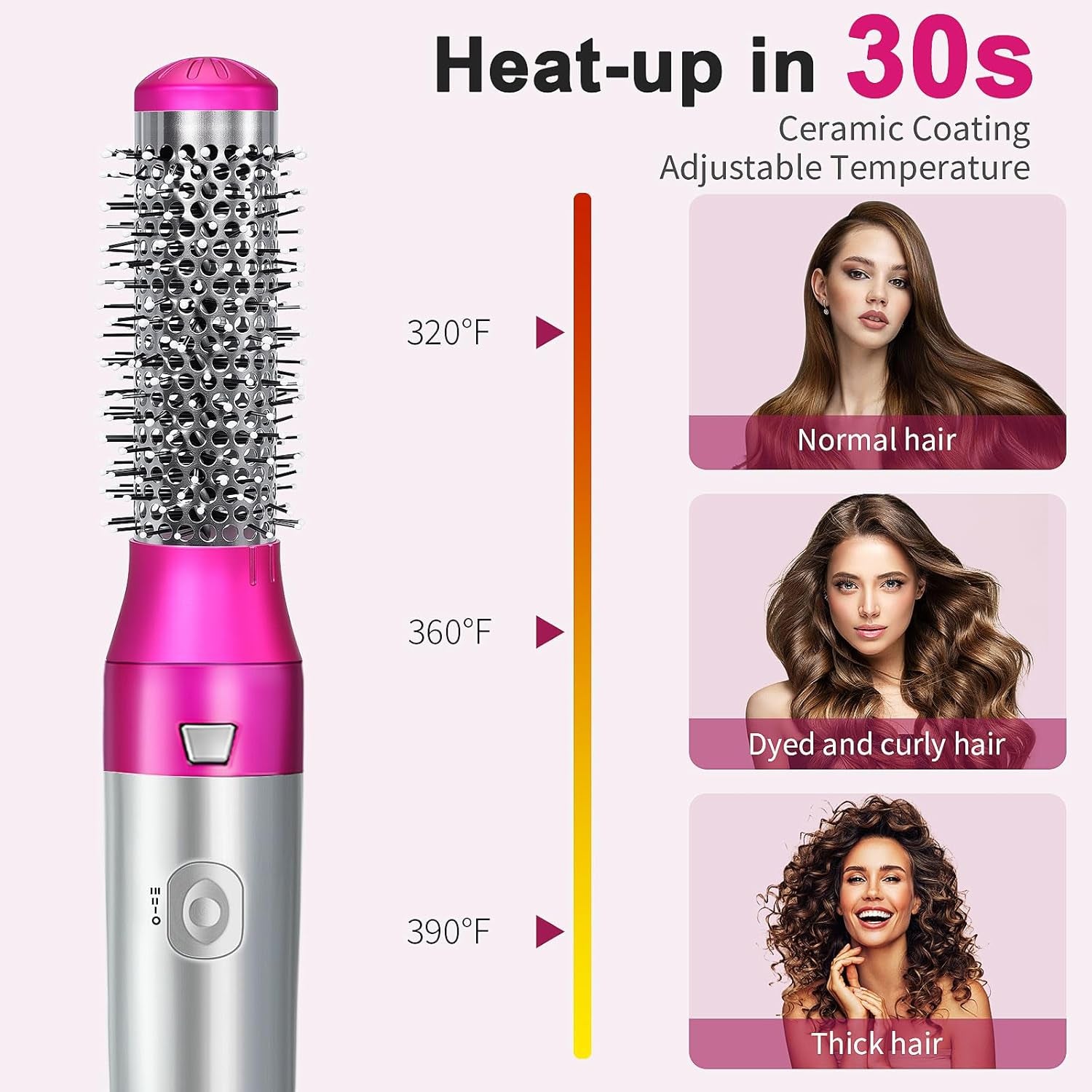 Blow Dryer Brush Set, Air Sculpt 3-In-1 Hot Air Brush Blow Dryer - Salon Blowout Styler for Smooth Curls 