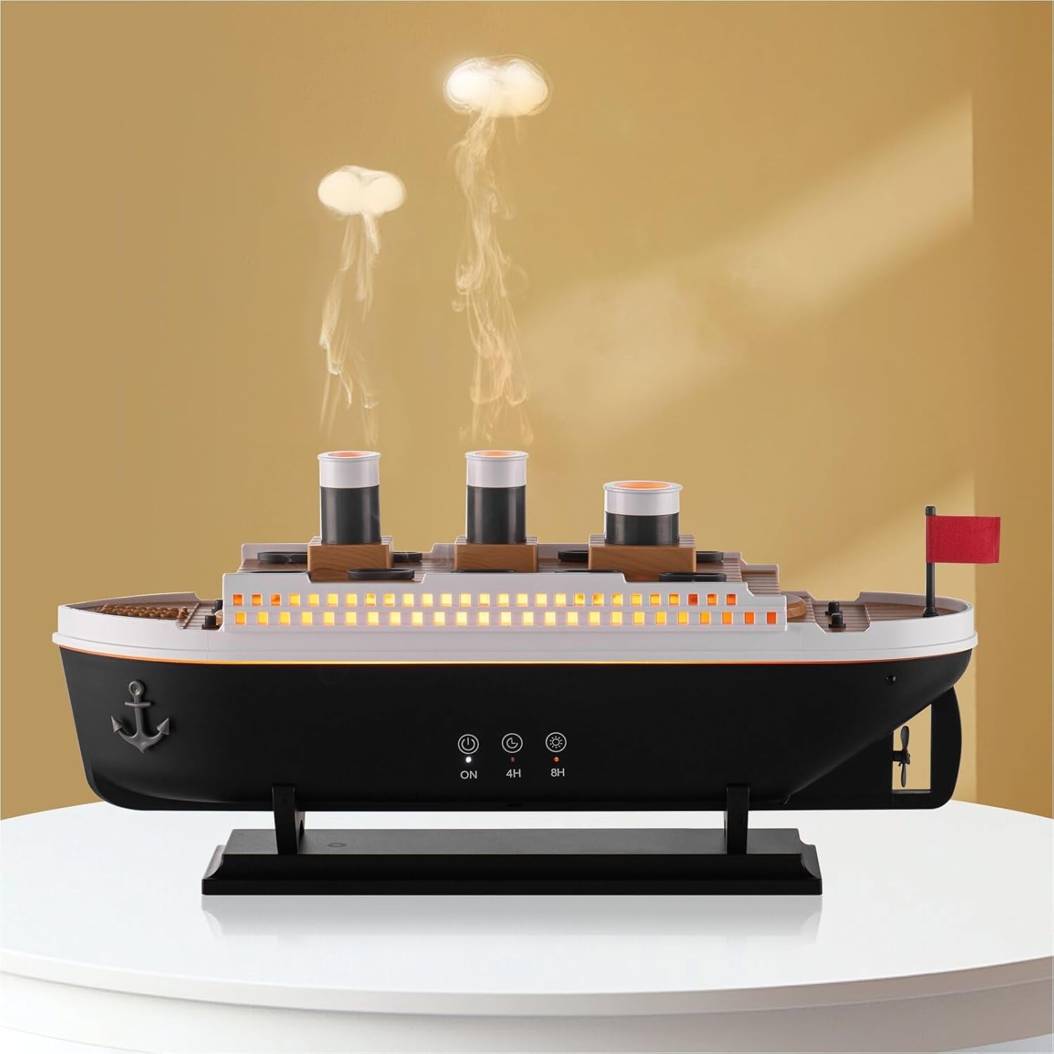 Titanic Essential Oil Diffuser Cool Mist Ultrasonic Aroma Aromatherapy Humidifier (Black White)
