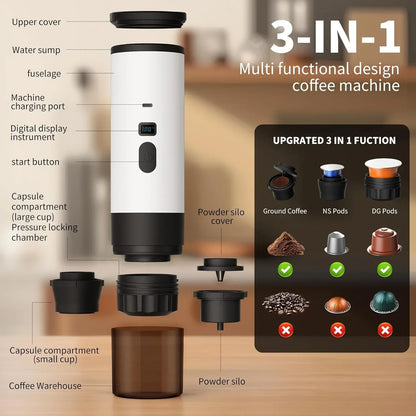 Portable 3-in-1 Espresso Coffee Maker