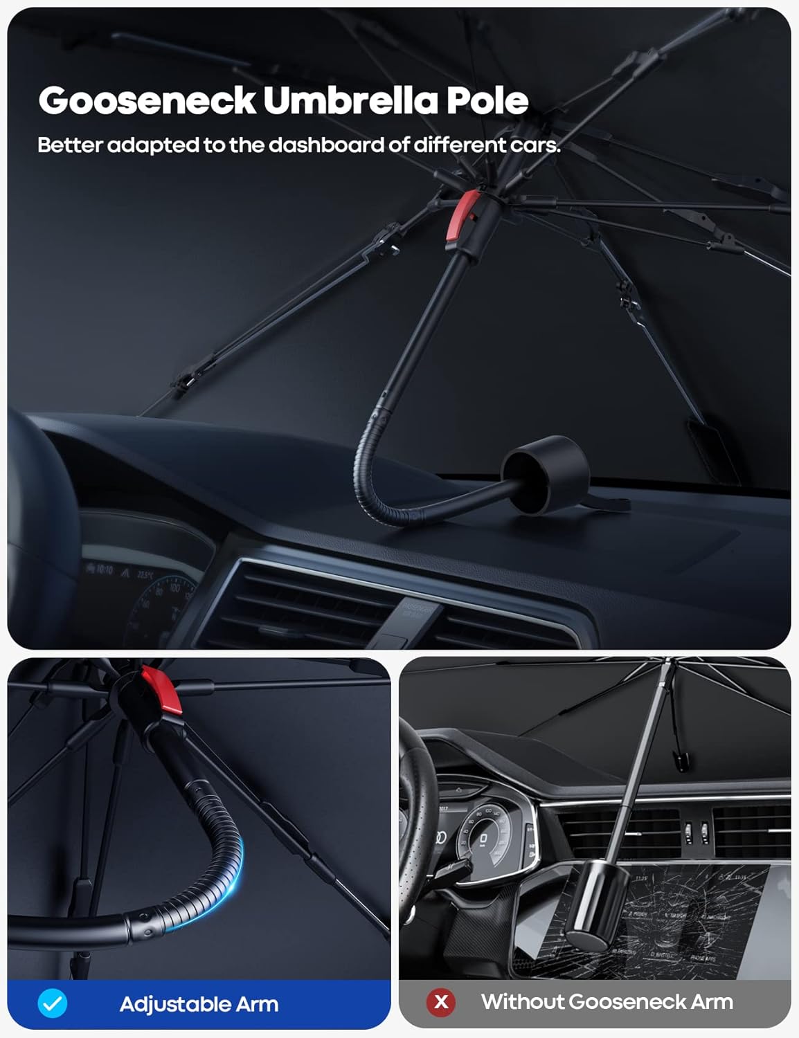 ☂️ Car Windshield Sunshade Umbrella – UV Heat Protection 🚗