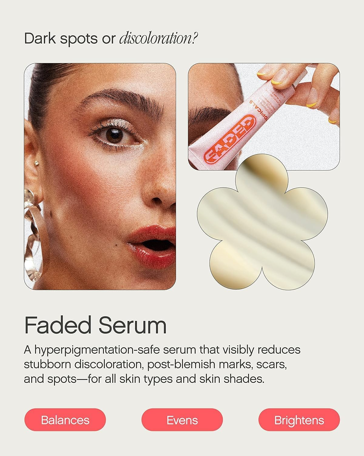 Topicals Mini Faded Serum for Dark Spots & Discoloration, Neutral, 15 ml, 0.5 fl oz