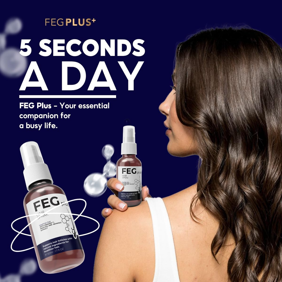 FEGPLUS Minoxidil Hair & Beard Growth Serum (50ml), Rosemary Oil for Hair Growth Booster