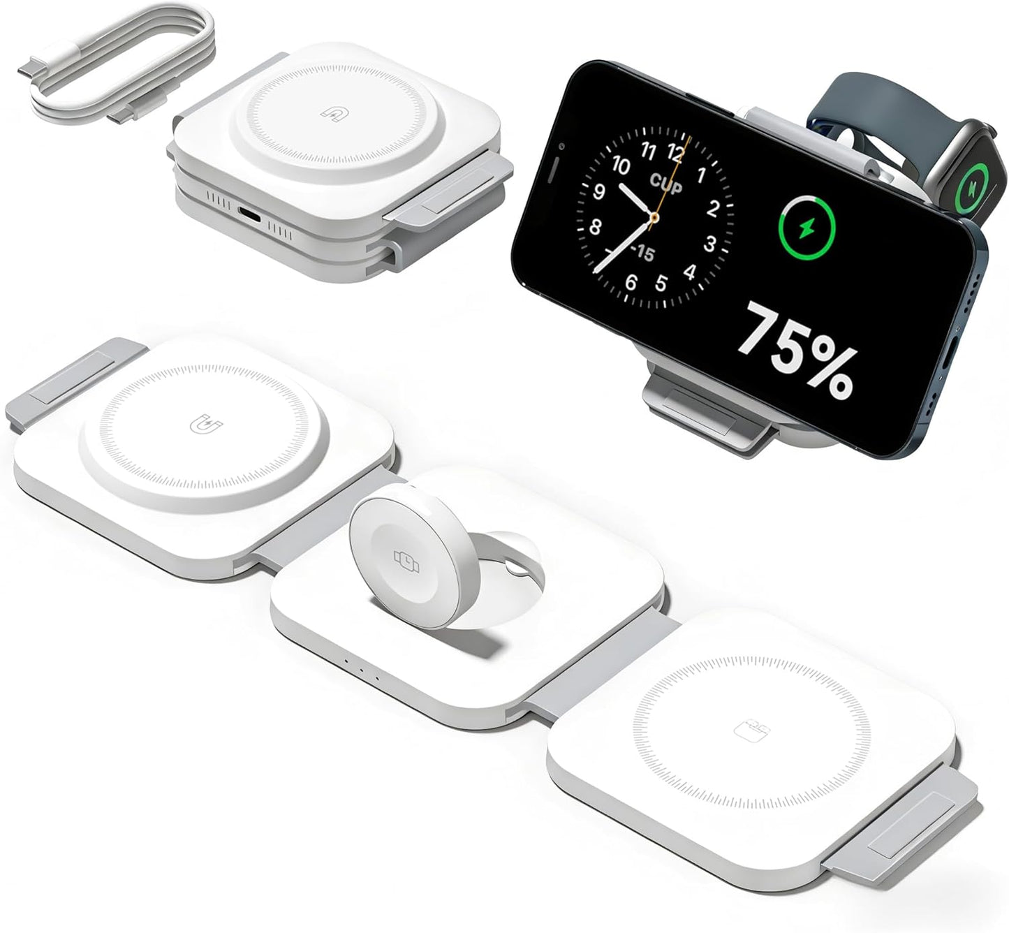 ⚡ 3-in-1 Magnetic Wireless Charging Station – Fast Charge All Your Apple Devices 🍎