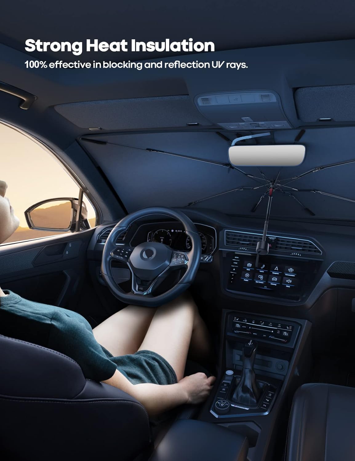 ☂️ Car Windshield Sunshade Umbrella – UV Heat Protection 🚗