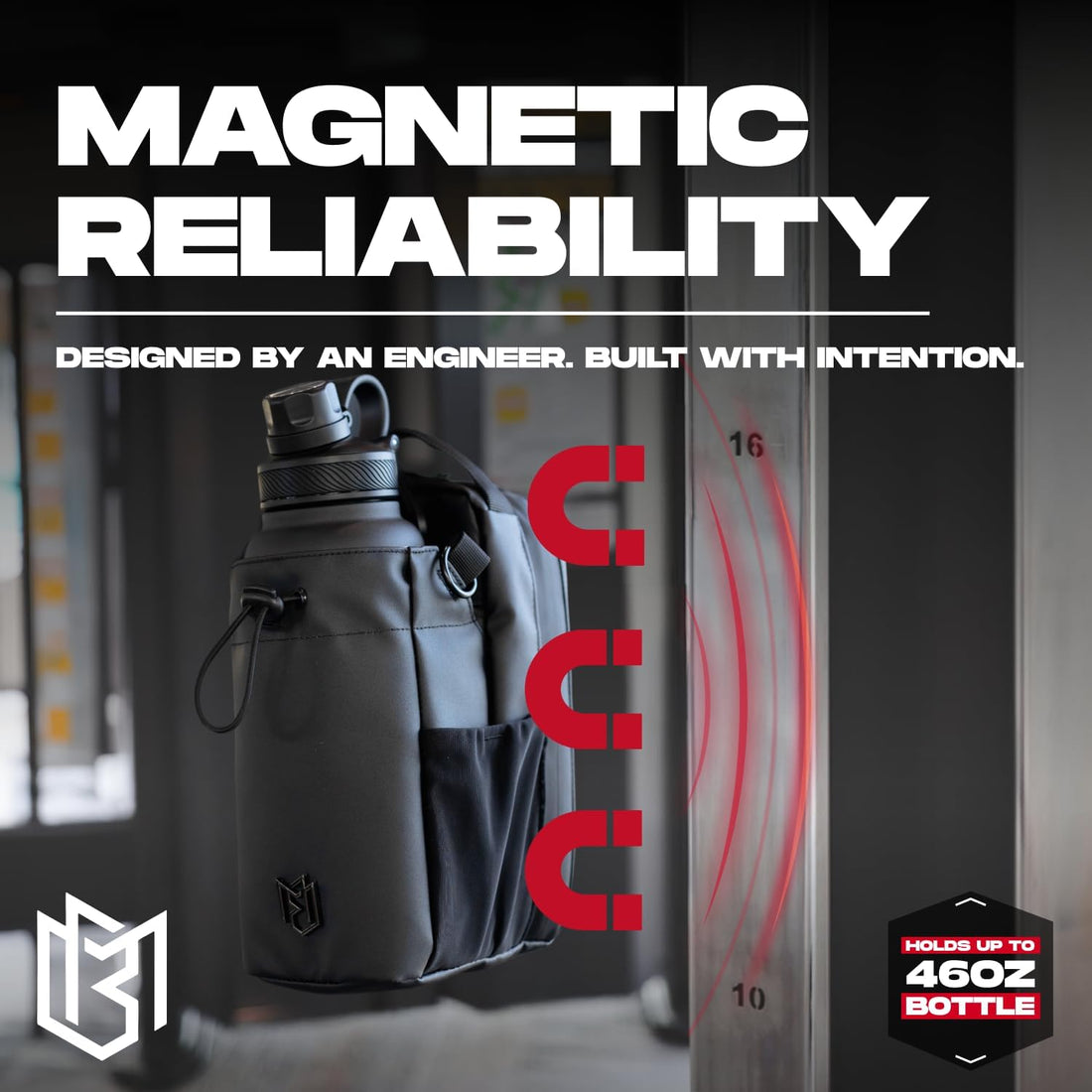 Magnetic Gym Bag for Men and Women – Sling Bottle with Magnetic Attachment | Water Bottle Holder, Gym Pouch