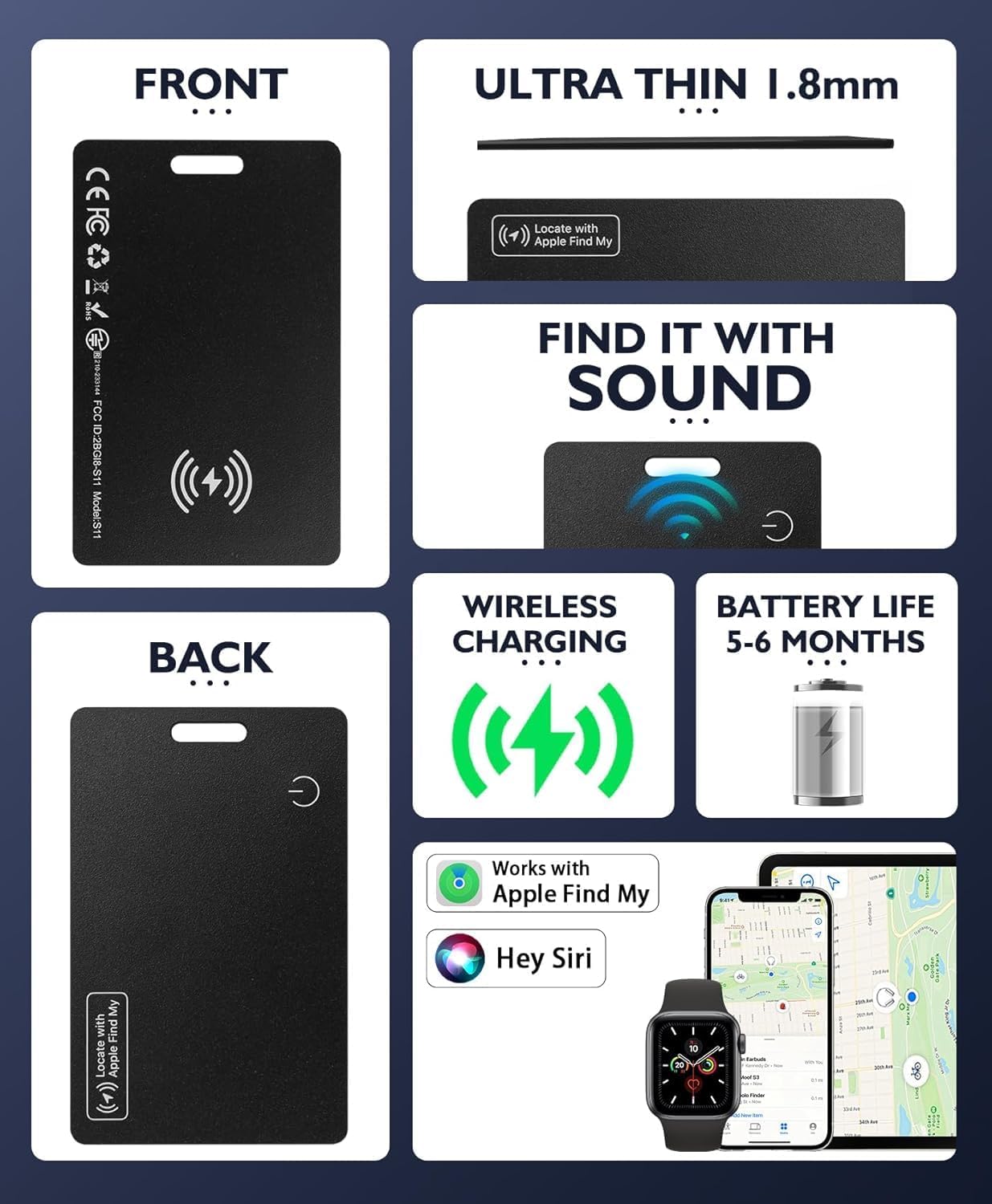 📍 Smart Wallet Tracker Card – Find Lost Items Instantly 🍎