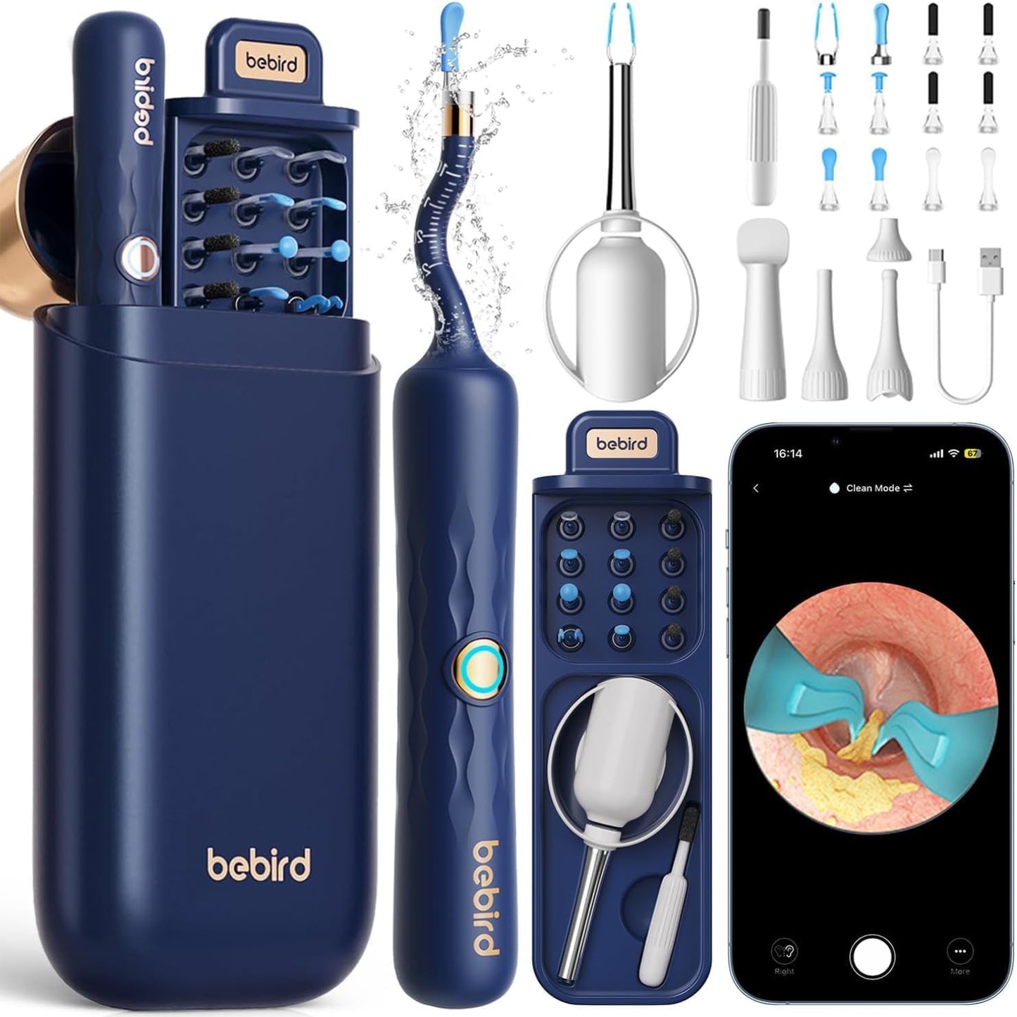Bebird Ear Wax Removal Tool Camera & Light, Ear Cleaner with Flexible Ear Camera Otoscope