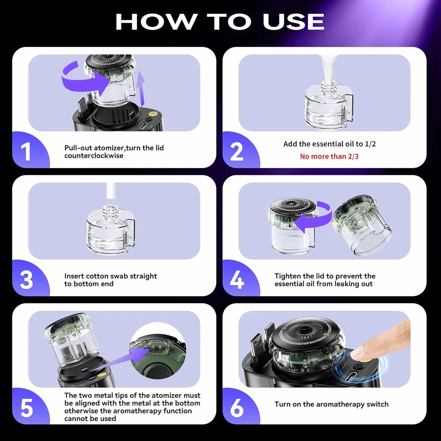 🚗✨5 in 1 Retractable Fast Car Charger with Starlight & Aromatherapy
