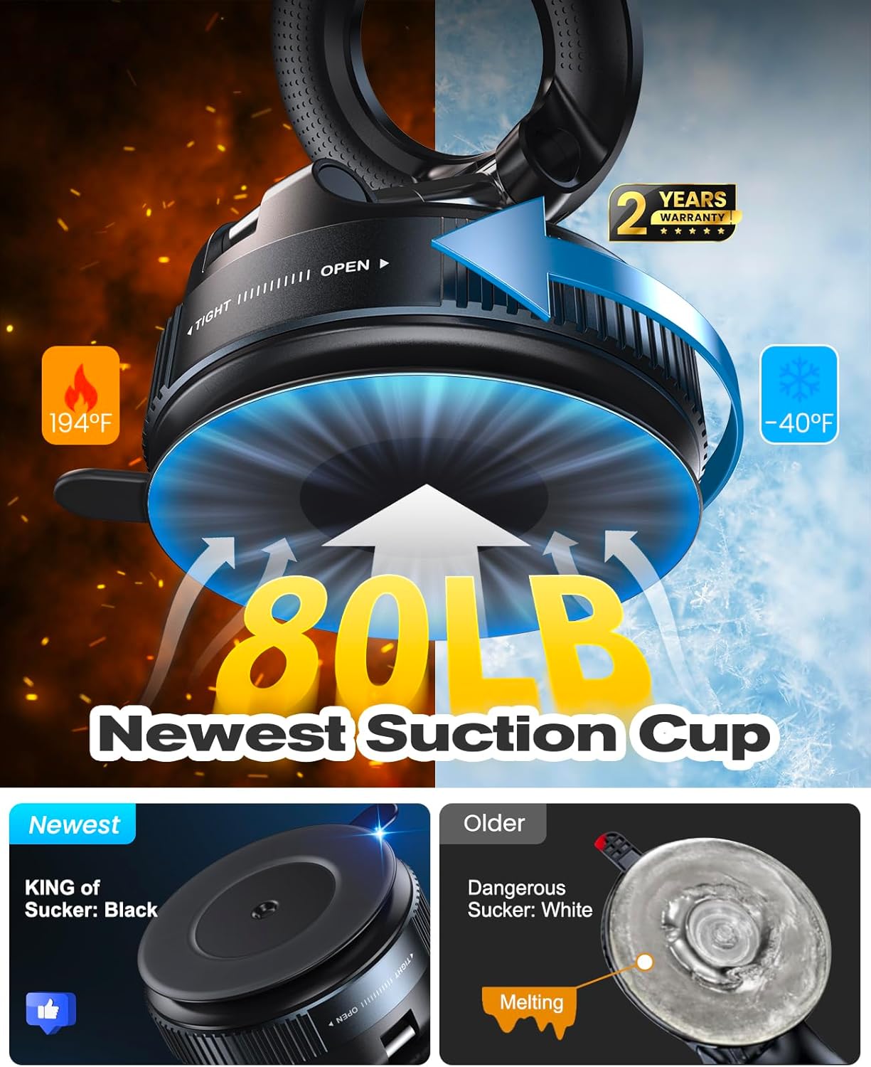 🧲 Vacuum Suction Magnetic Car Phone Holder