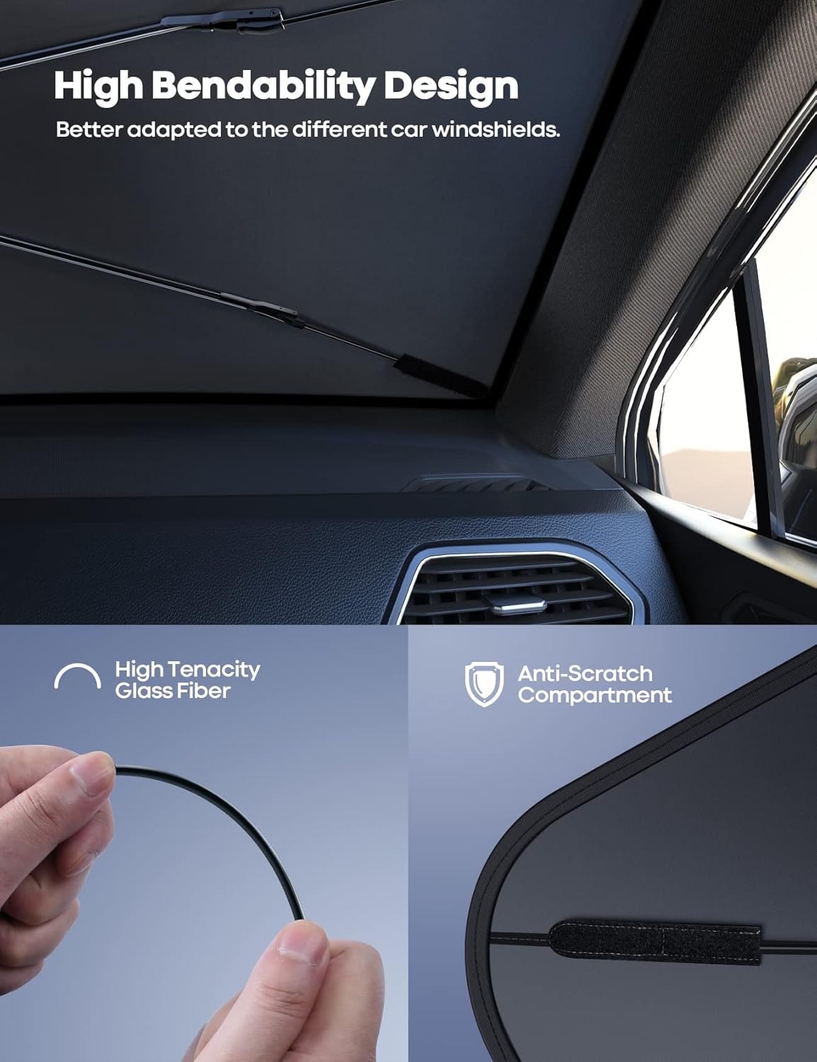 ☂️ Car Windshield Sunshade Umbrella – UV Heat Protection 🚗