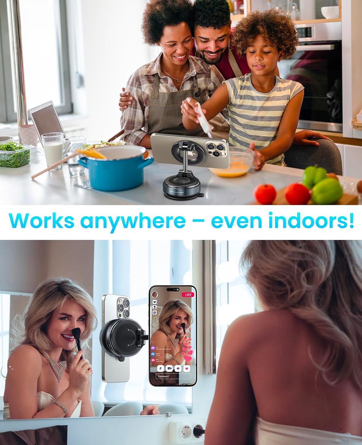 🧲 Vacuum Suction Magnetic Car Phone Holder
