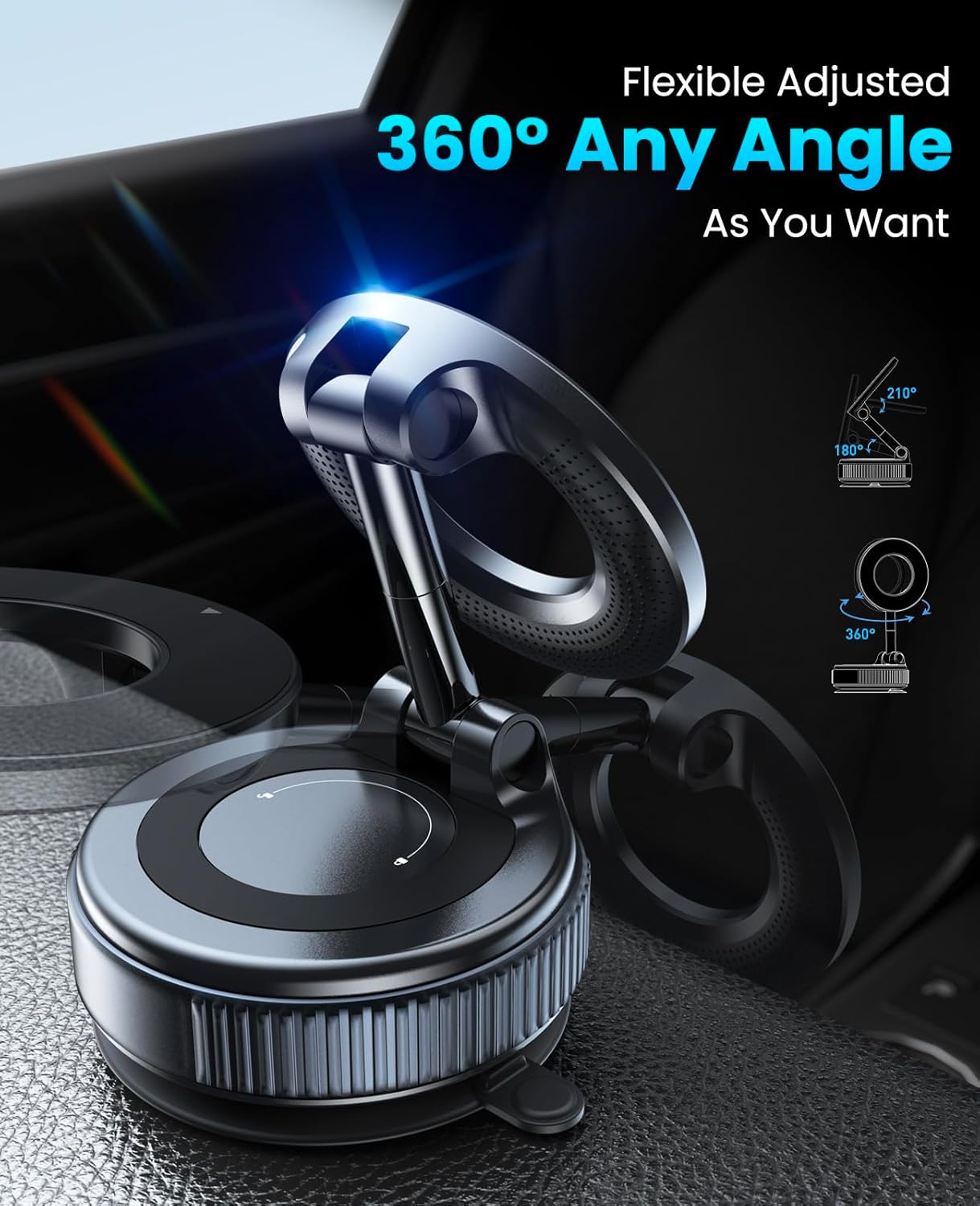 🧲 Vacuum Suction Magnetic Car Phone Holder