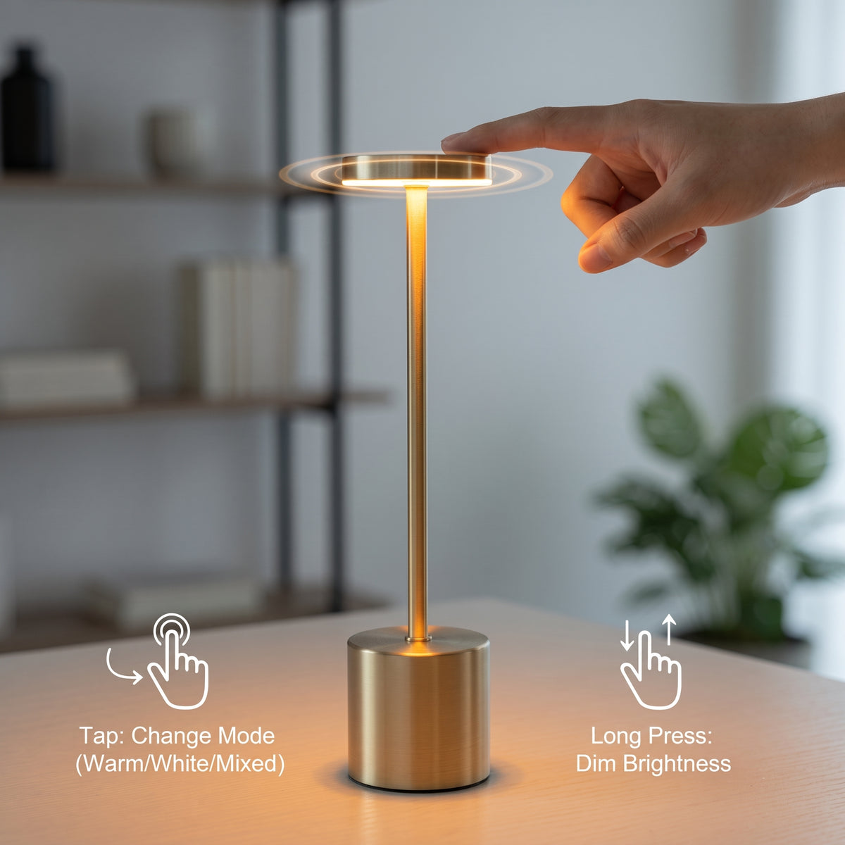Rechargeable LED Table Lamp – Cordless Dimmable Light