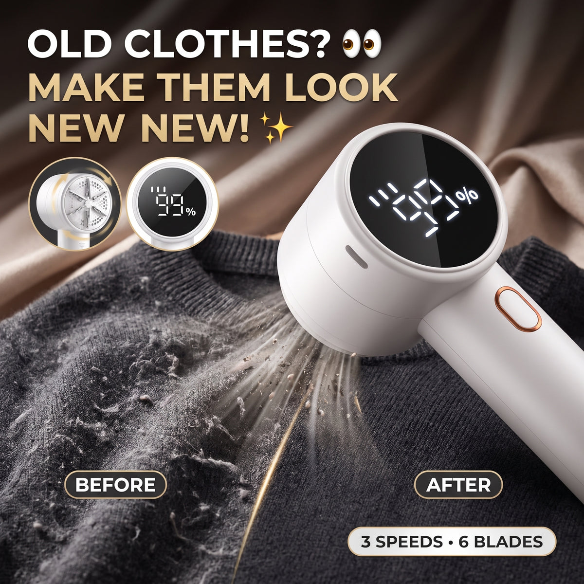 Electric Fabric Shaver – Rechargeable Lint & Pill Remover