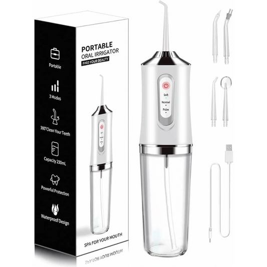 Water-Flosser-Cordless-Teeth-Cleaner Water Dental Flosser with 3 Modes 4 Jets Rechargeable