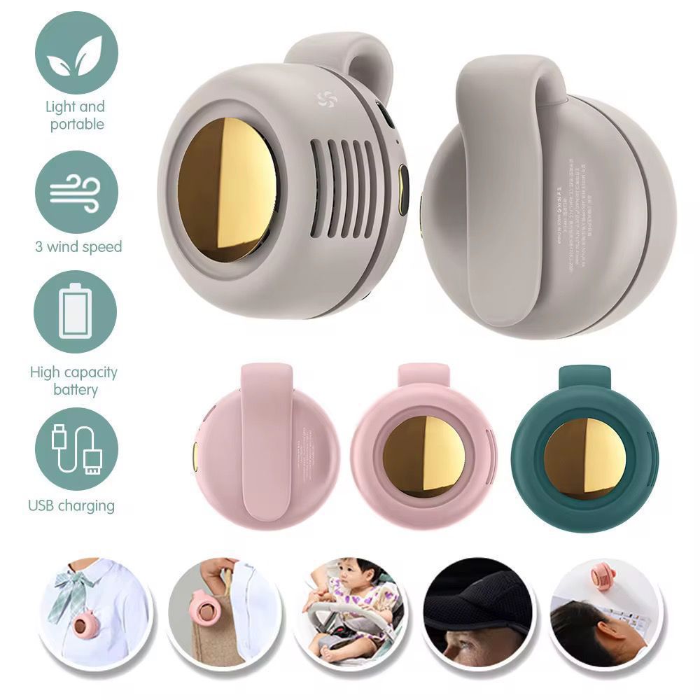 ❄️ Portable Mini Bladeless Fan – Silent USB Clip Cooling 💨