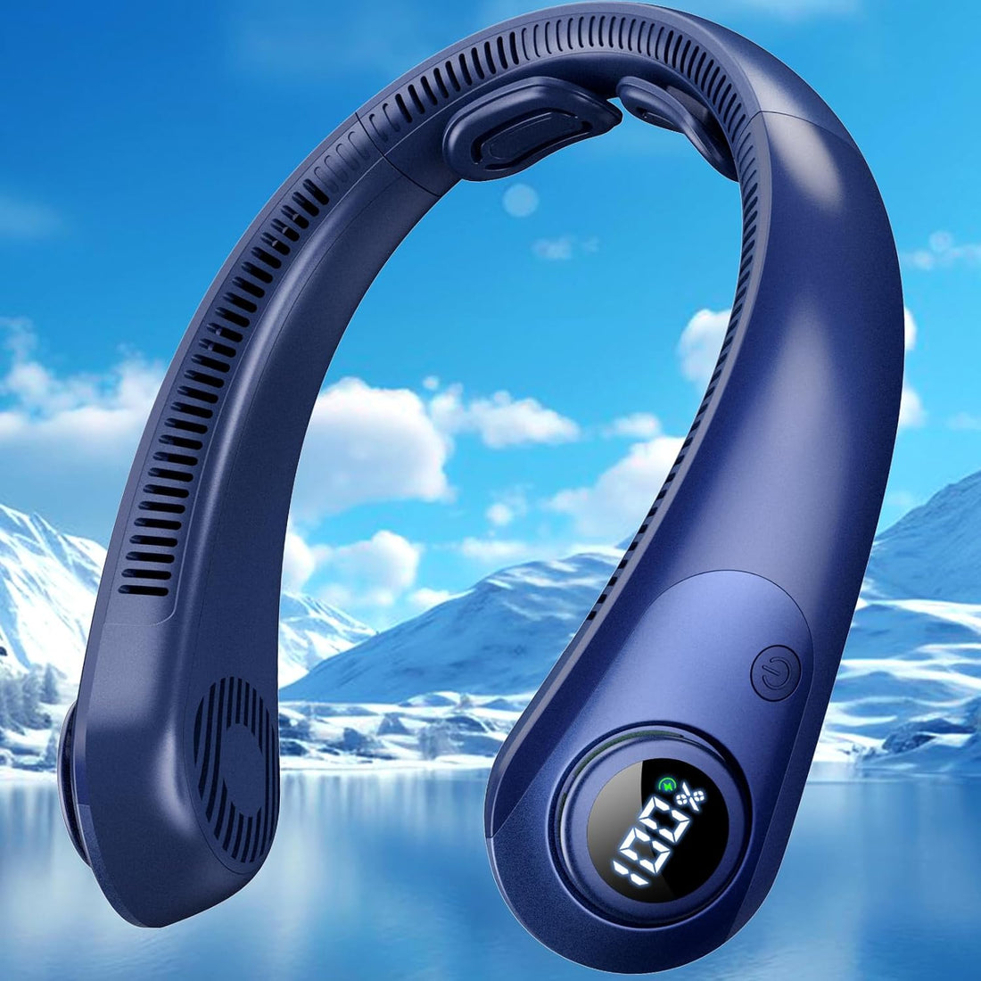 Portable Neck Fan That Blow Cold Air, LED Display, Rechargeable Hands-Free Wearable Cooling Personal Fan