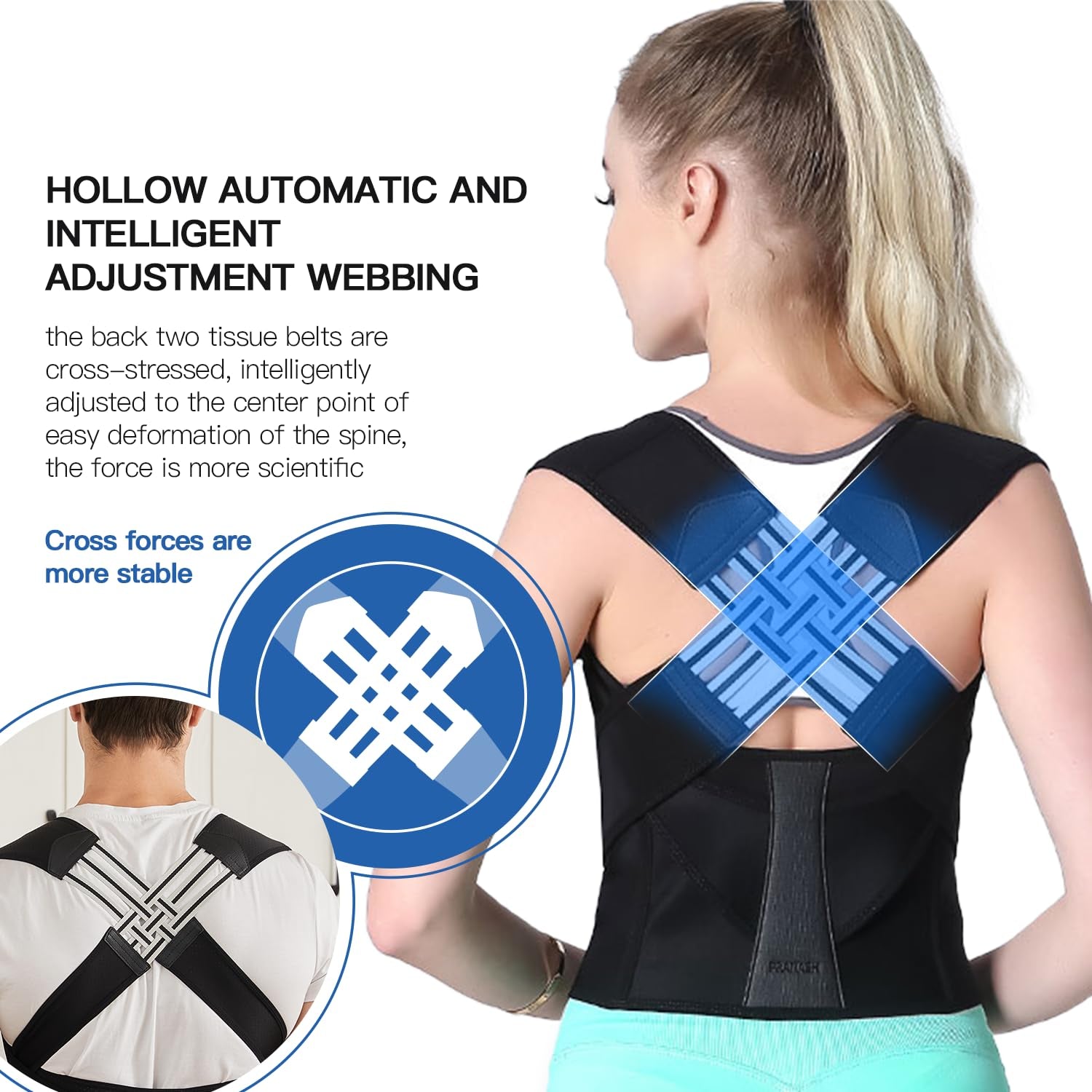 Posture Corrector for Women and Men,Adjustable Shoulder Straightener,Back Support Brace