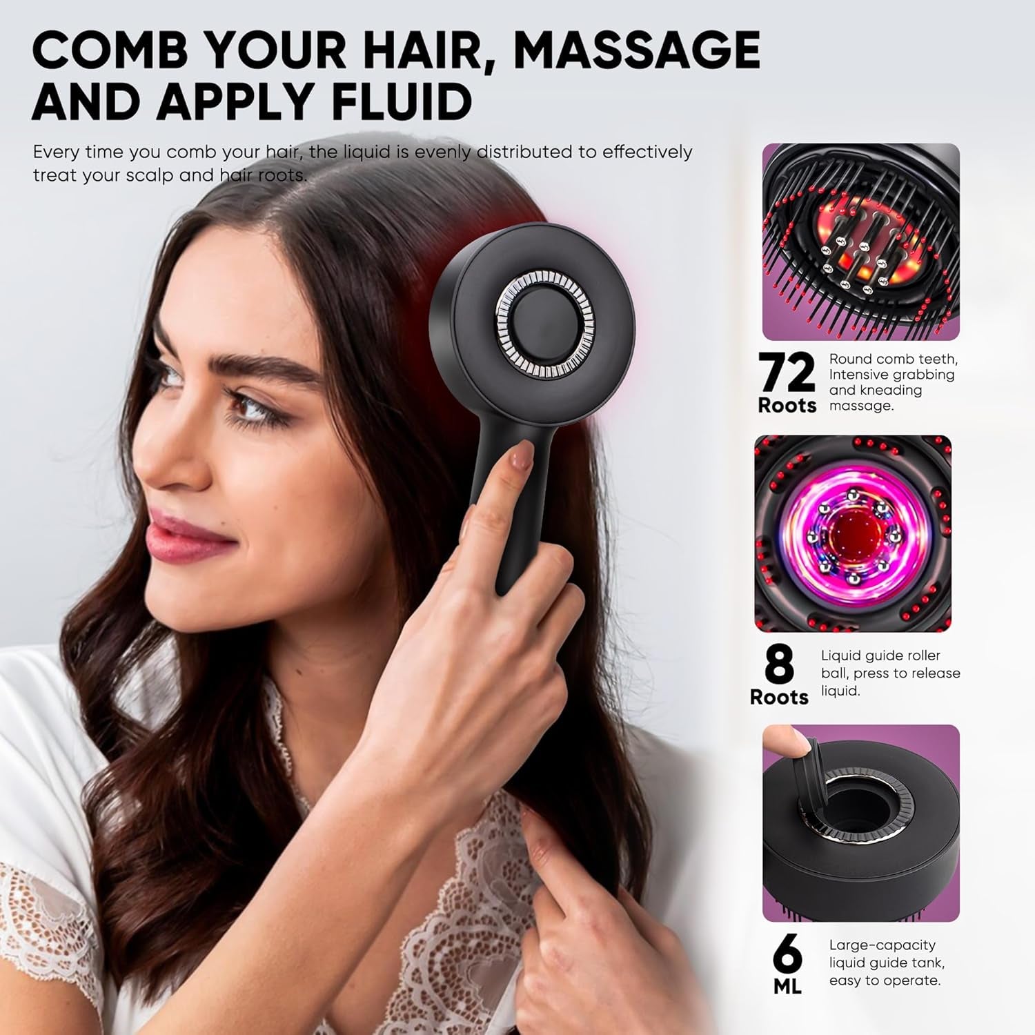 3 in 1 Scalp Massager Hair Growth Hair Oil Applicator, Waterproof Electric Scalp  Head Massager