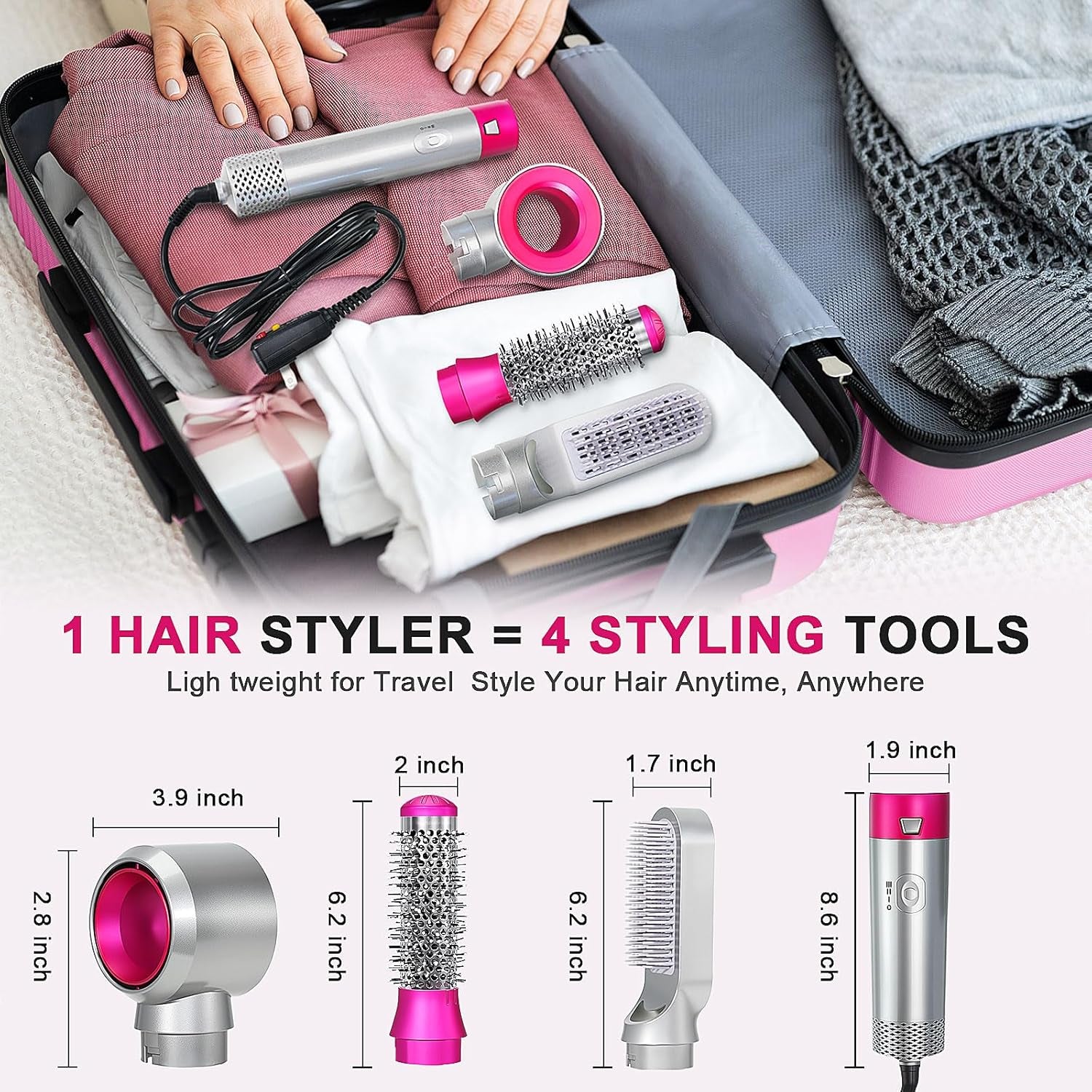 Blow Dryer Brush Set, Air Sculpt 3-In-1 Hot Air Brush Blow Dryer - Salon Blowout Styler for Smooth Curls 