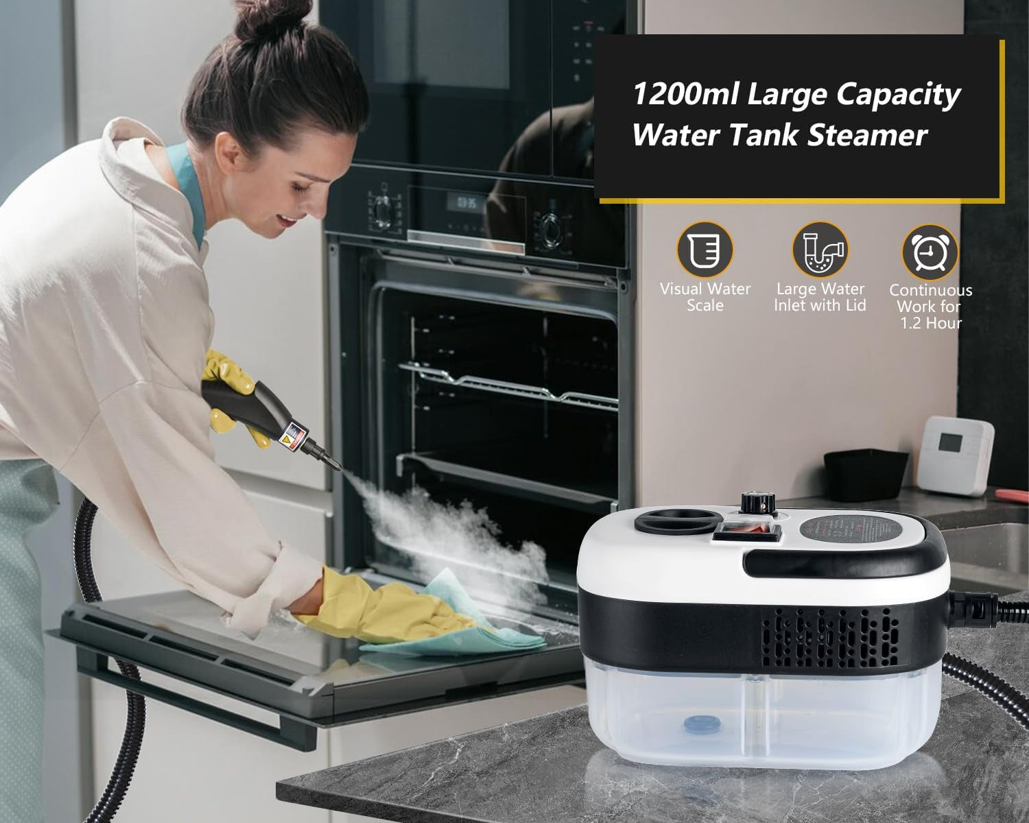 7 in 1 2500W High Pressure Steamer for Cleaning For Car, Handheld Steam Cleaner for Home