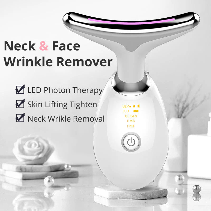✨💆♀️ EMS Red Light Therapy Face & Neck Massager – Lift & Tighten Skin